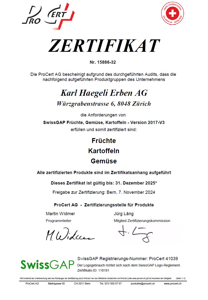 Pro Cert - Swiss-Gap-Zerifikat