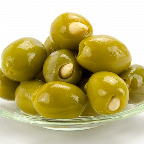 Oliven Grün mit Mandeln gefüllt 200gr.
