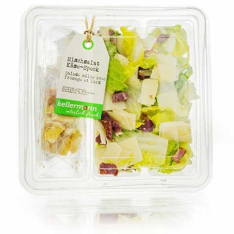 Salatschale Mischsalat mit Käse, Speck und Croutons 6x250g